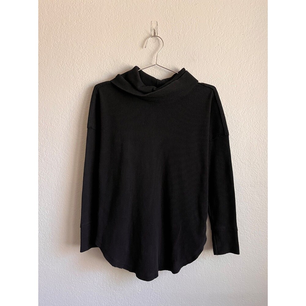 Maeve Anthropologie Ainsley Thermal Turtleneck in Black Size SMALL